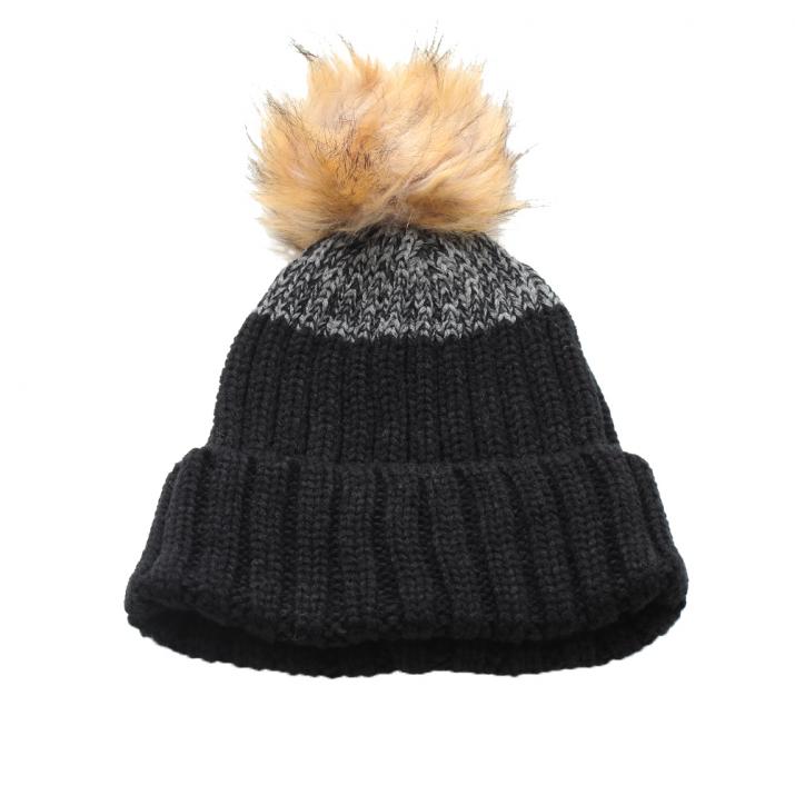 ニット）ツートンボンボンフェイクファーワッチ – イチヨンプラス