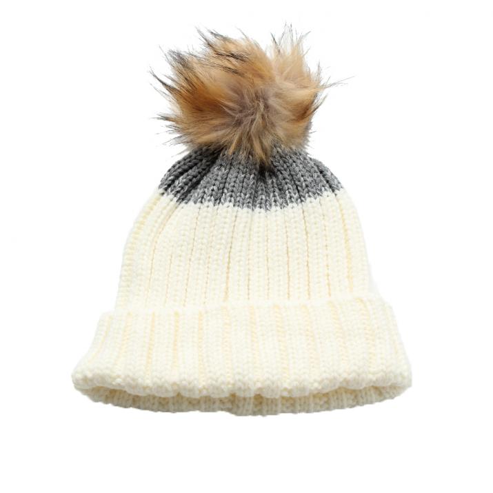 yページ ニット）ツートンボンボンフェイクファーワッチ – イチヨンプラス