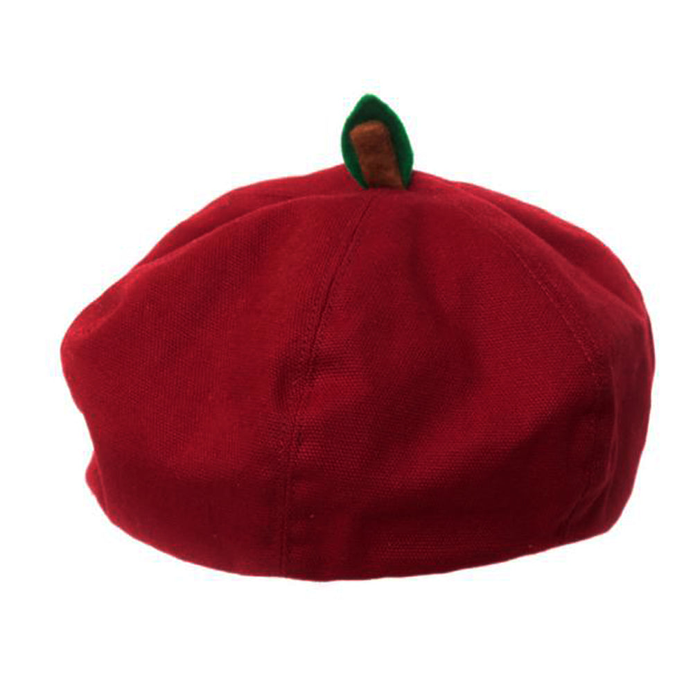 赤りんご ベレー帽 ヘタ付き メッシュ なりきり パーティ 個性的 - 帽子