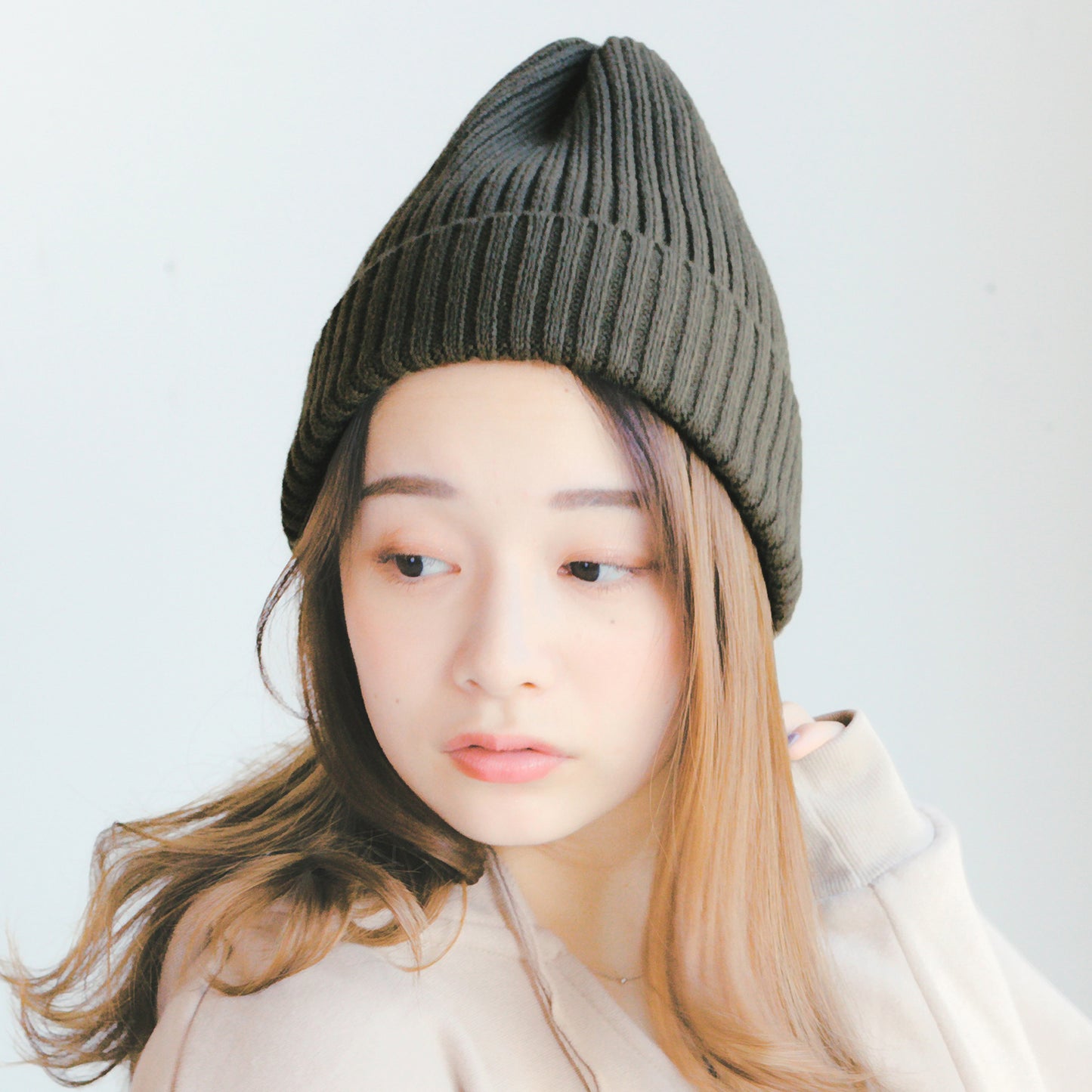 シンプルリブニットワッチ