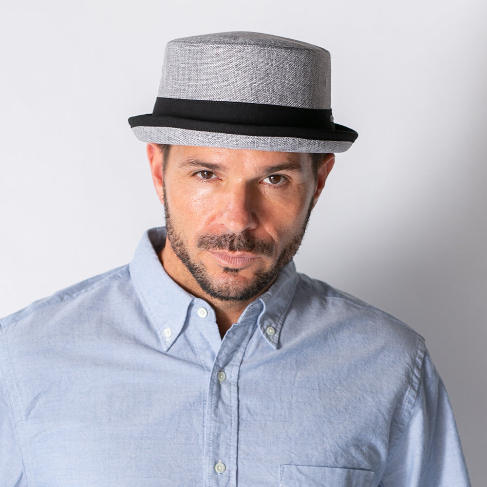 LINEN LIKE PORKPIE HAT