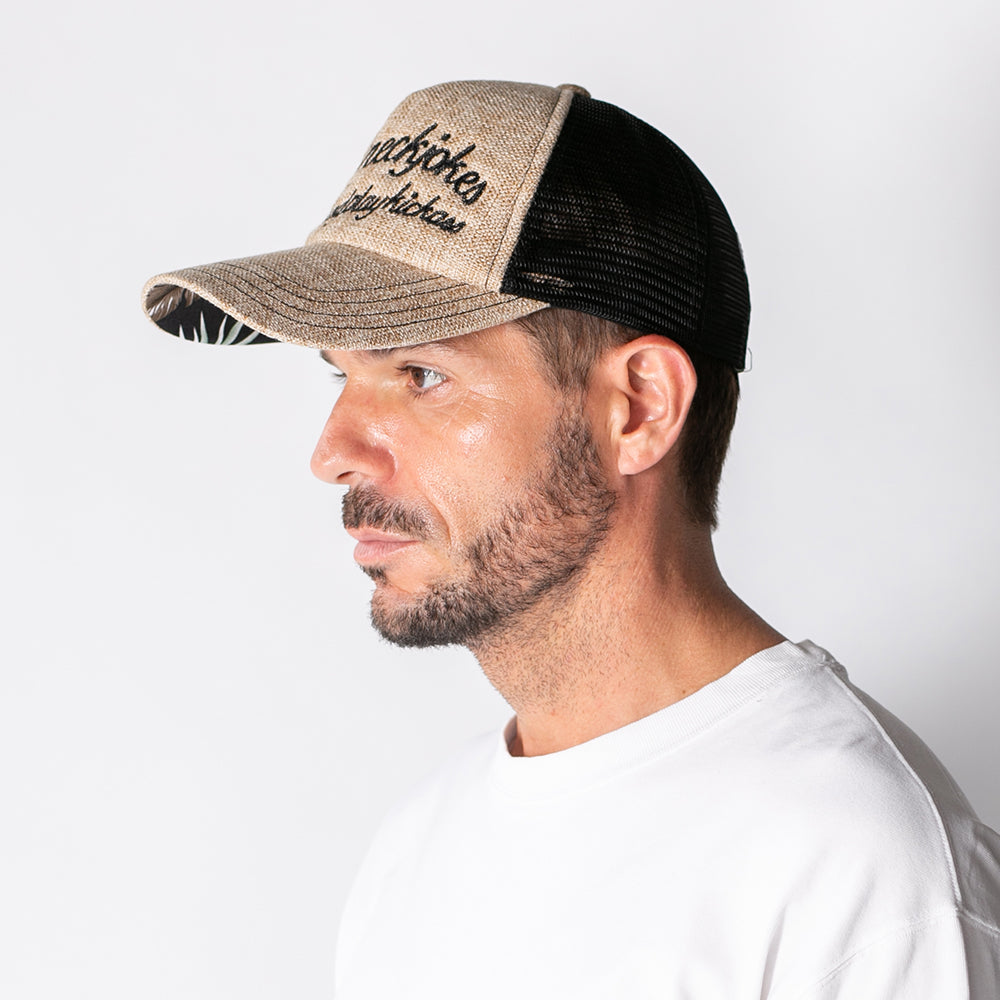 フェイクリネンEMB メッシュCAP