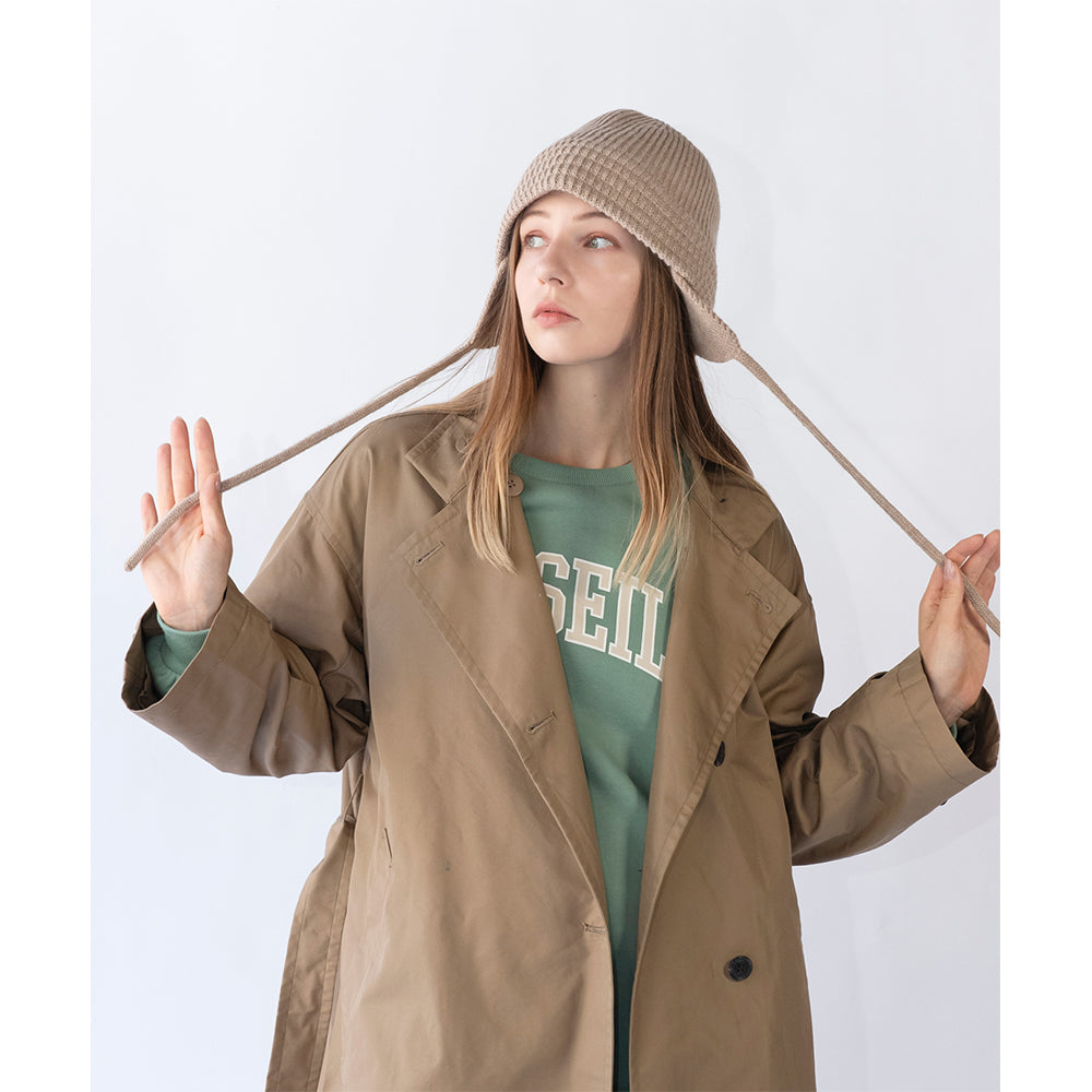 ニット耳付きクローシュハット