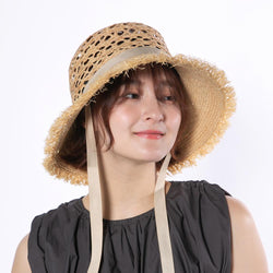 ラフィアフリンジハット