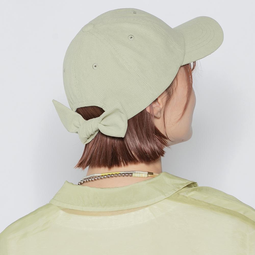 細コーデュロイバックリボンキャップ