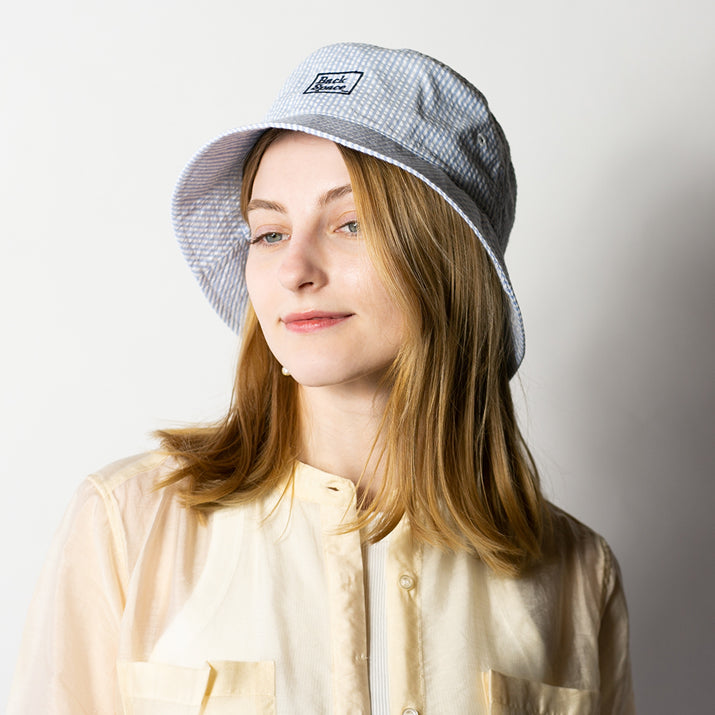 サッカーストライプ刺繍付きバケハ