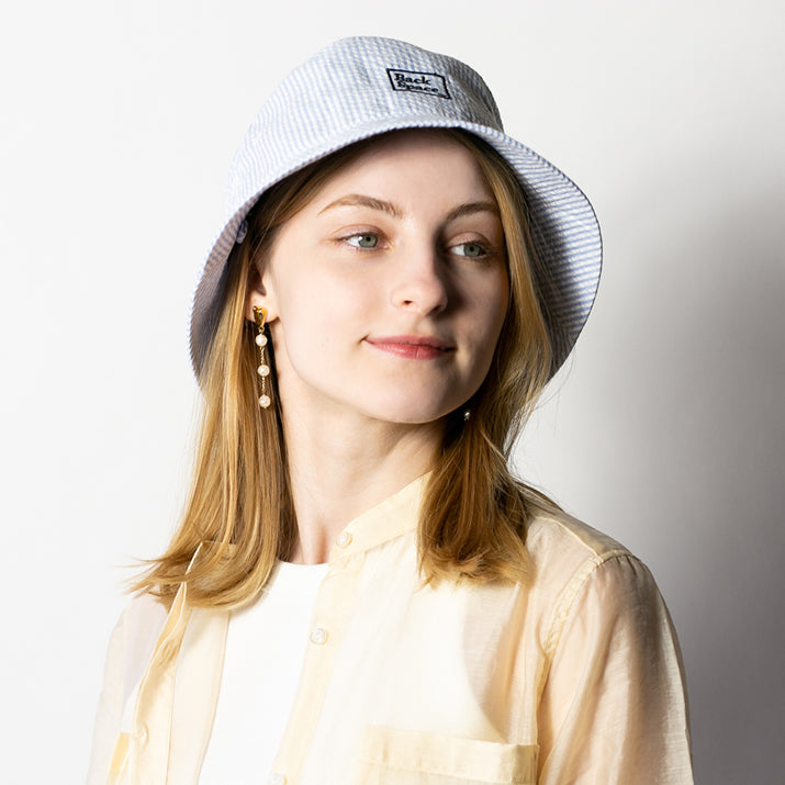 サッカーストライプ刺繍付きバケハ