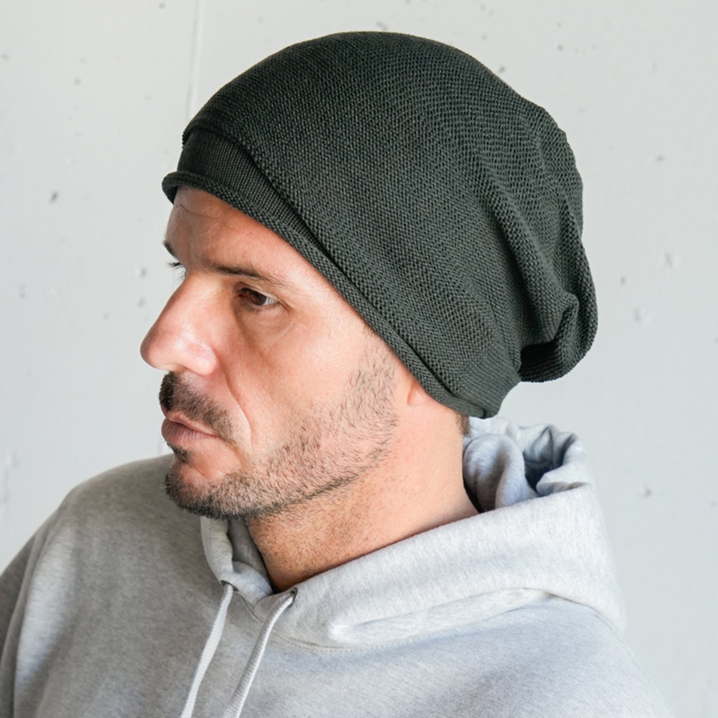 コットンロールアップニット帽