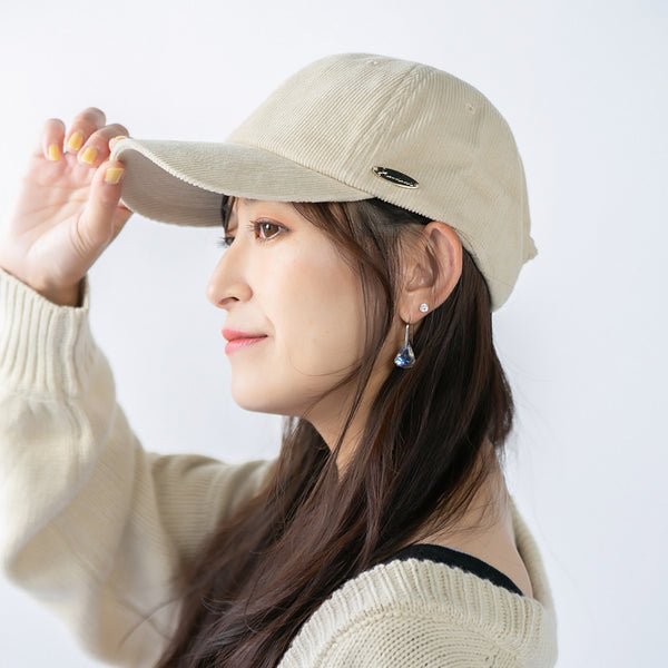 コーデュロイチャーム付キャップ