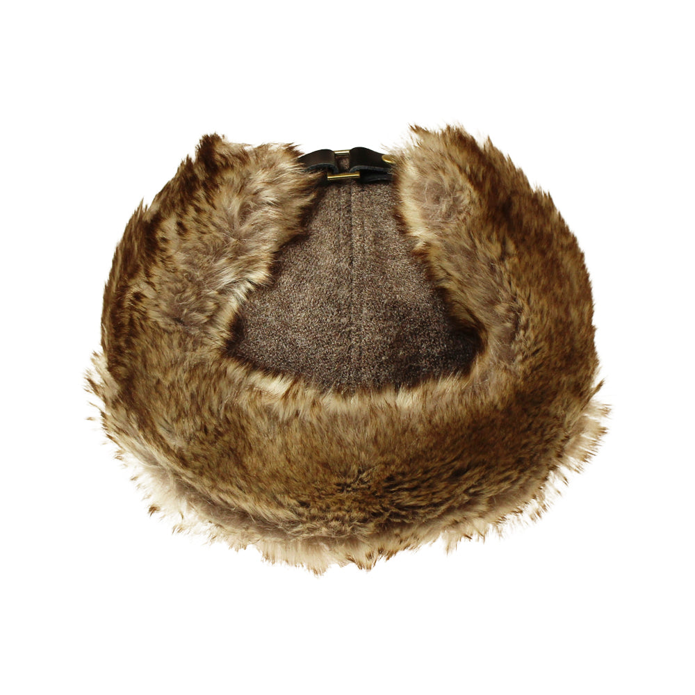 ニット生地フェイクファー付きキャップ