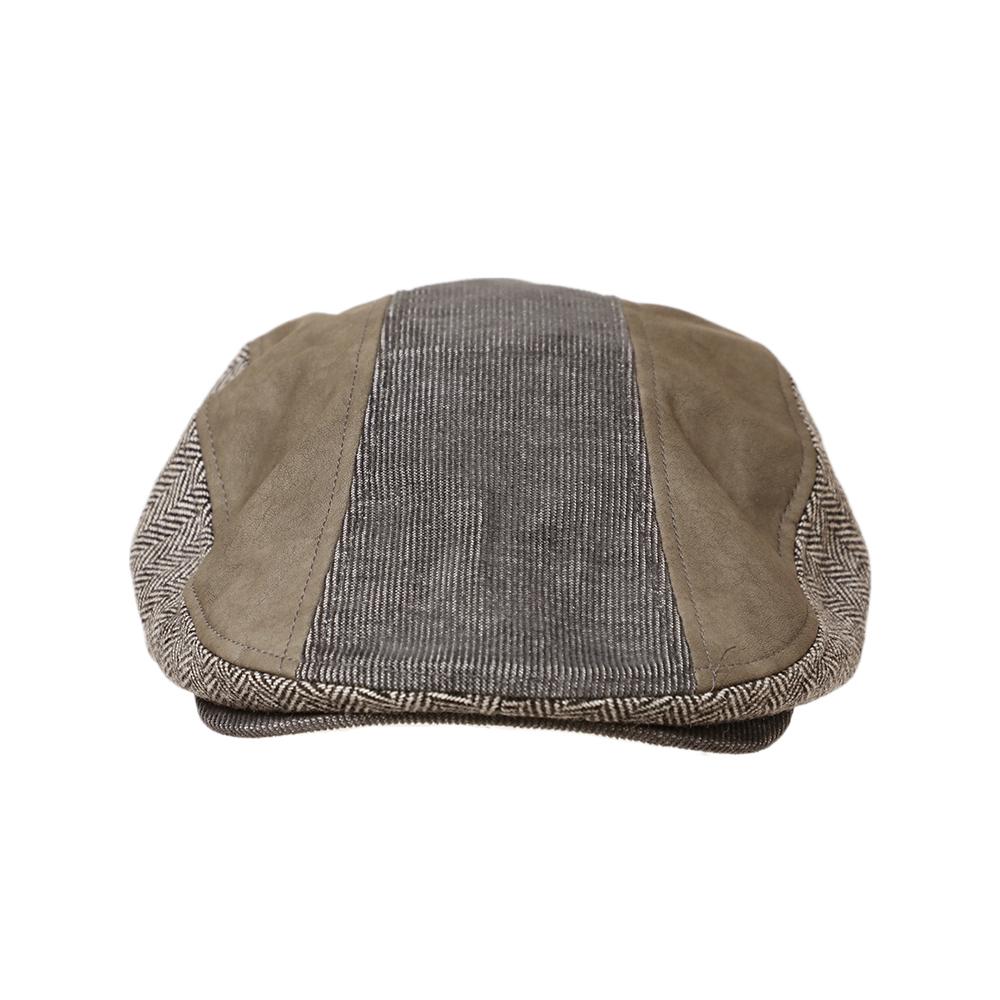 デニム風コーデュロイパッチワークハンチング