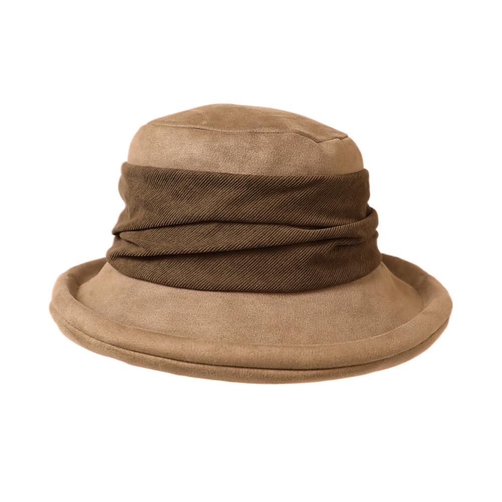 スエードライクギャザーハット