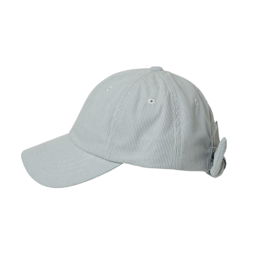 細コーデュロイバックリボンキャップ