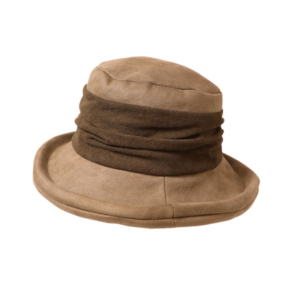 スエードライクギャザーハット