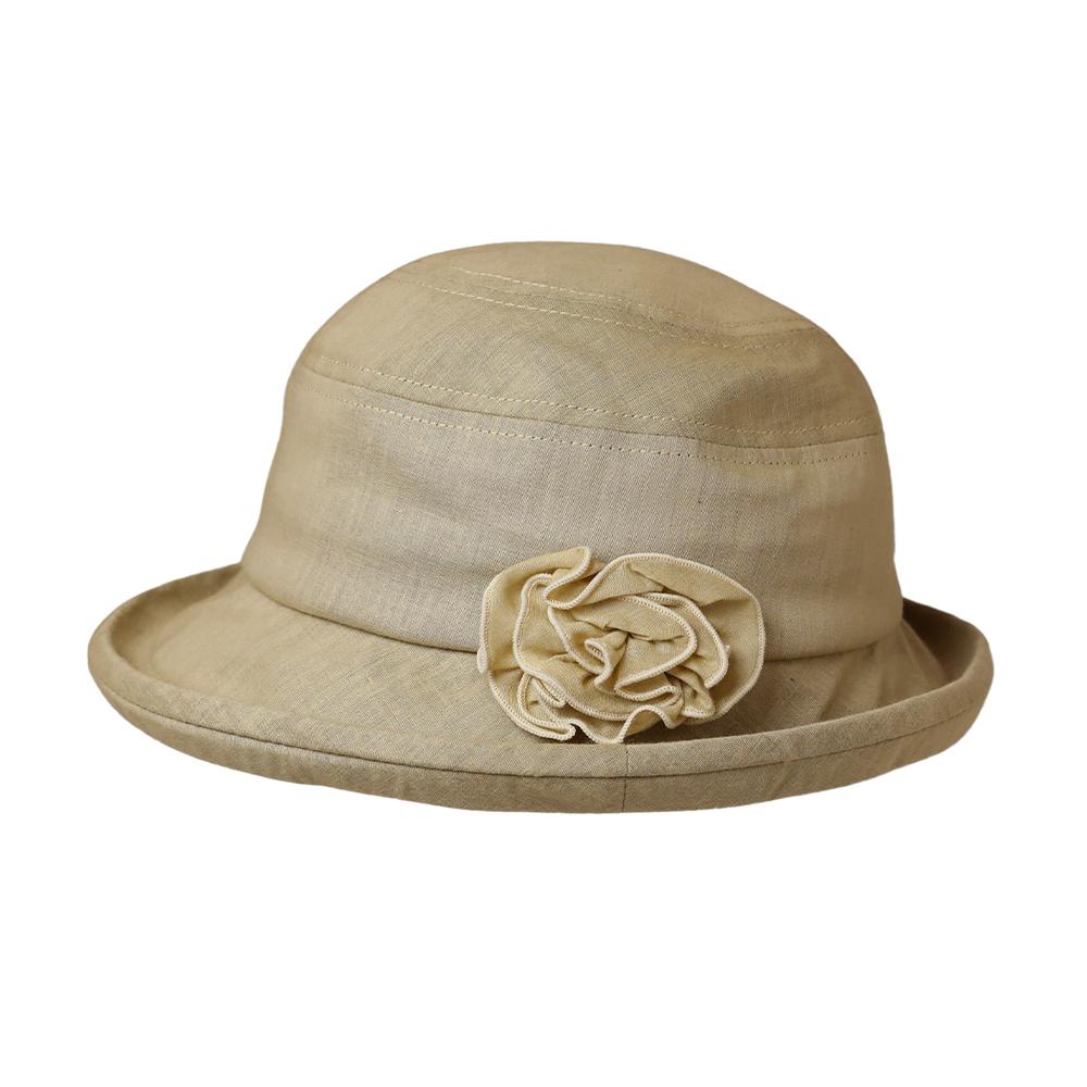 平織りふくれつばコサージュセーラー