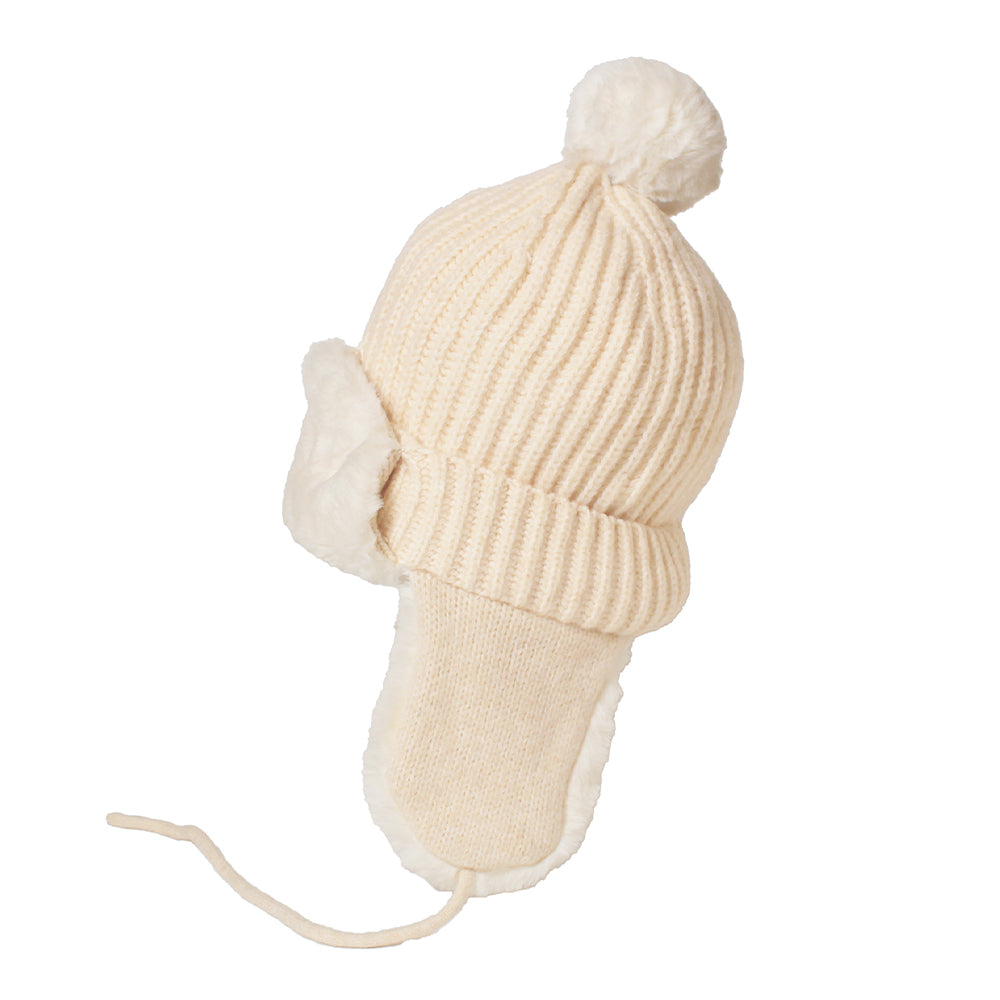 ファー耳付きニット