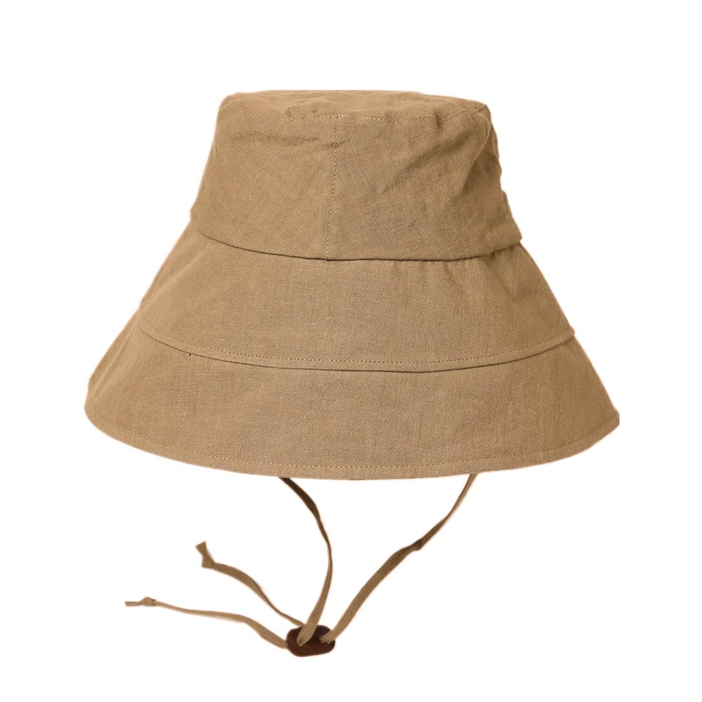 麻遮光生地つば広ダウン