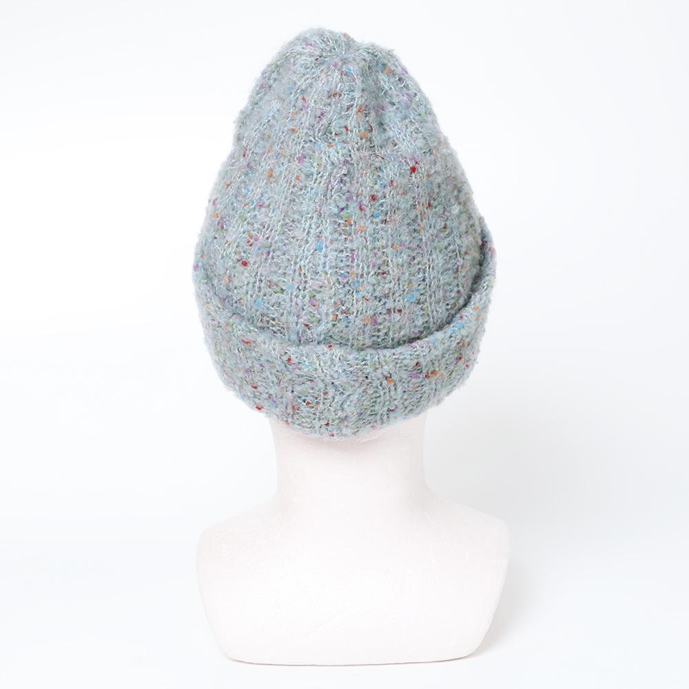 ブークレリブ編みニット