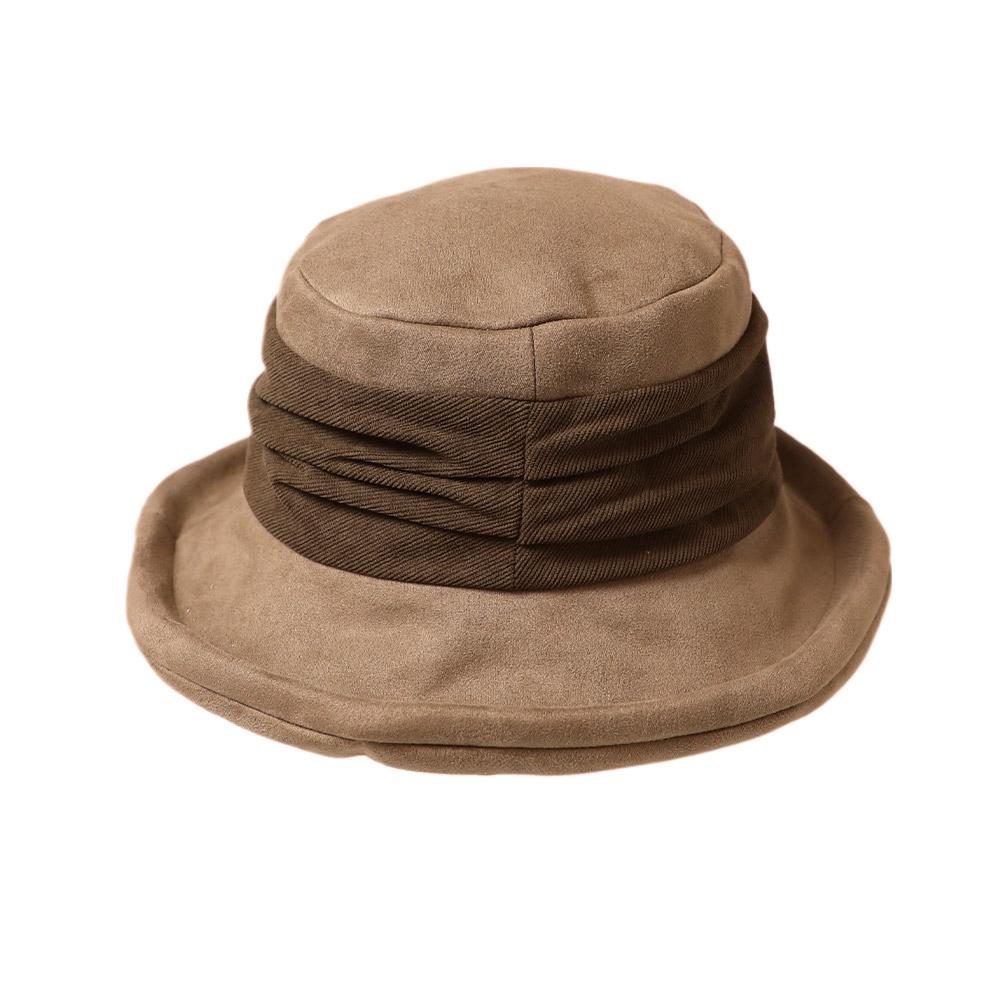 スエードライクギャザーハット