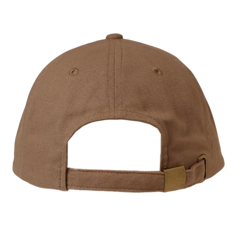 麻混筆記体刺繍キャップ