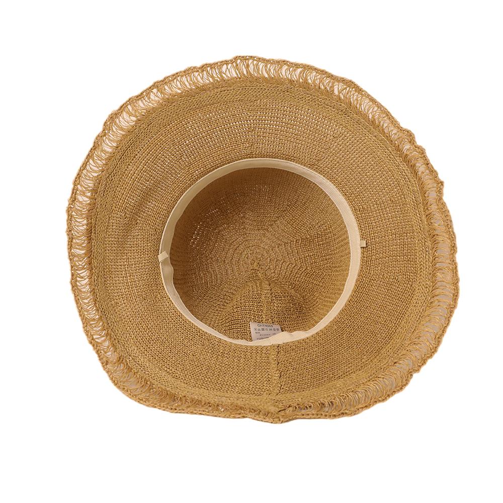 編立てつば広フリンジハット