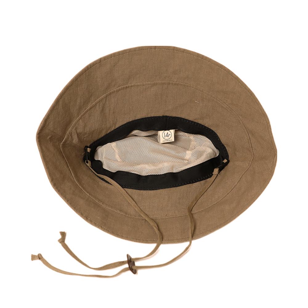 麻遮光生地つば広ダウン