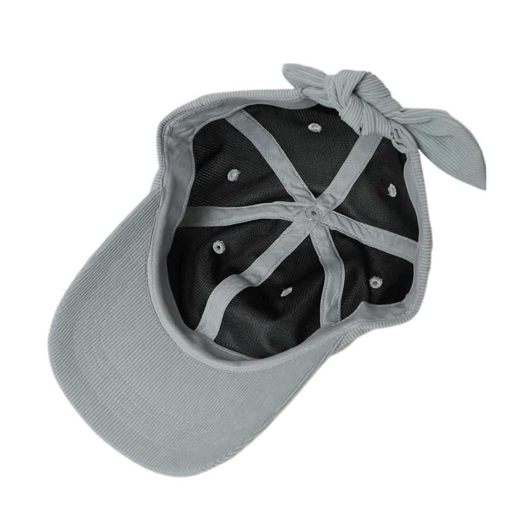 細コーデュロイバックリボンキャップ