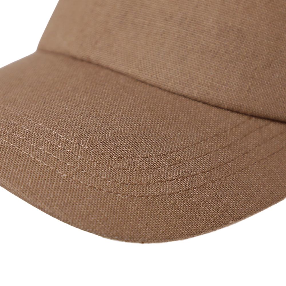 麻混筆記体刺繍キャップ