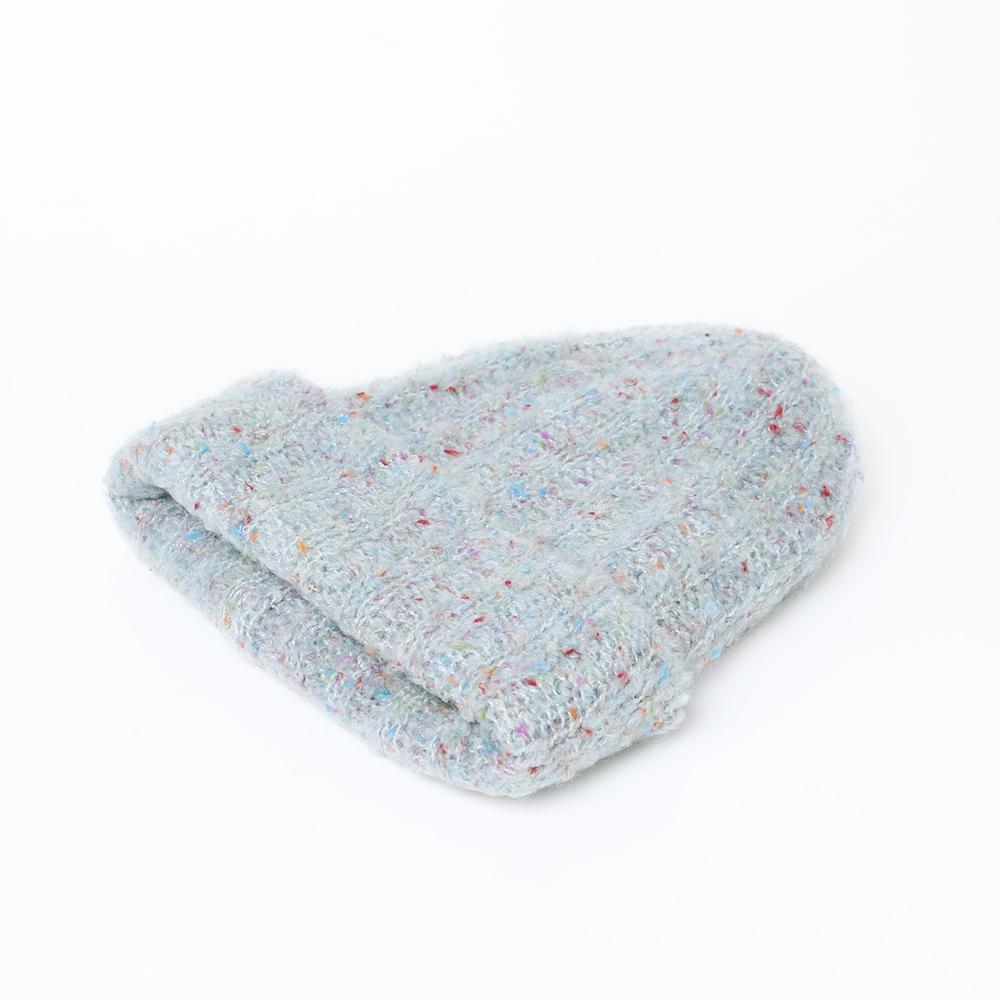 ブークレリブ編みニット