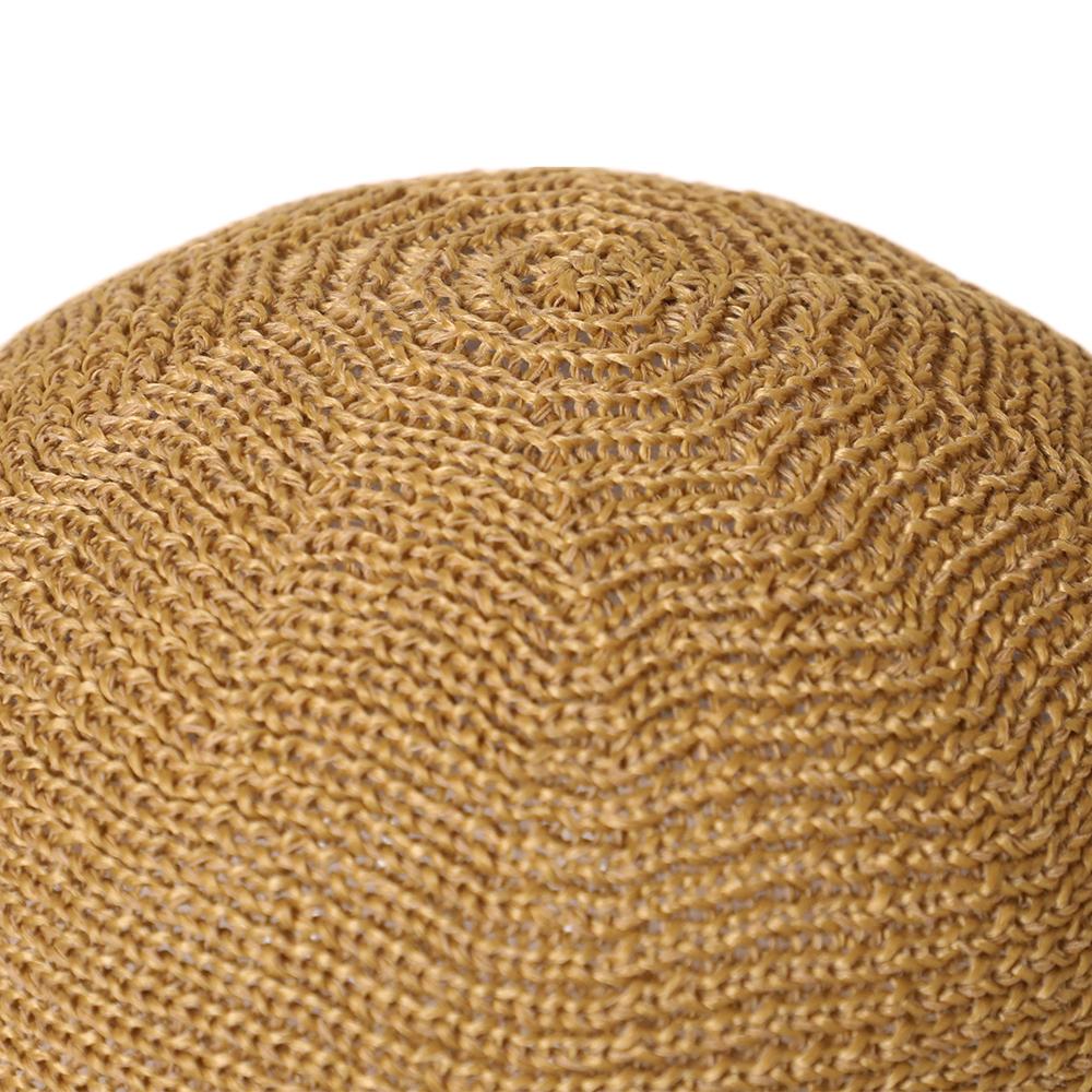 編立てつば広フリンジハット