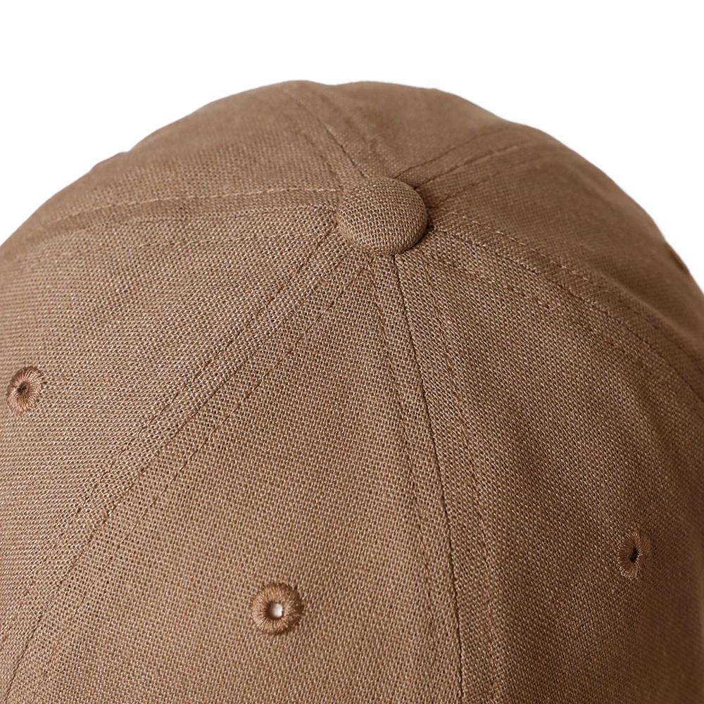 麻混筆記体刺繍キャップ