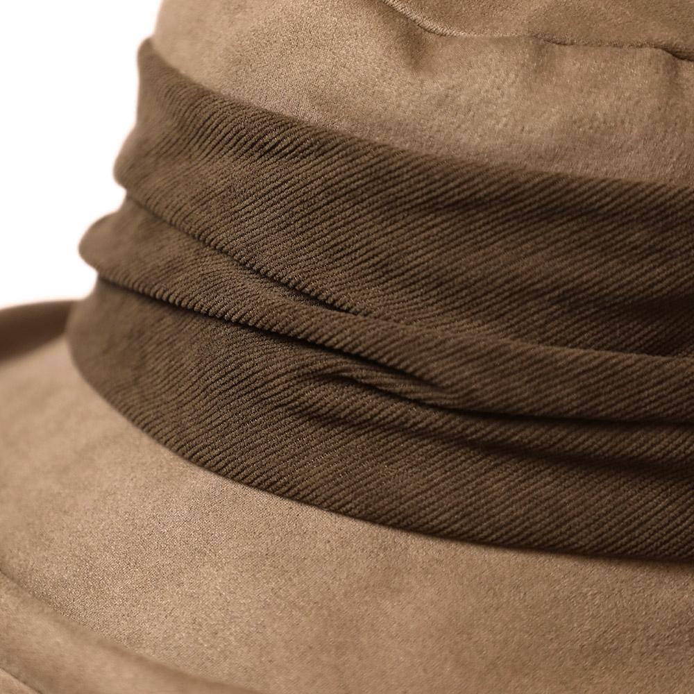 スエードライクギャザーハット