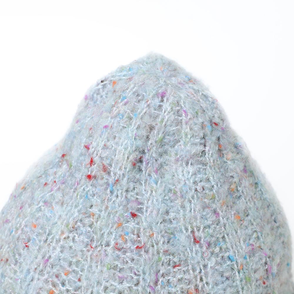 ブークレリブ編みニット