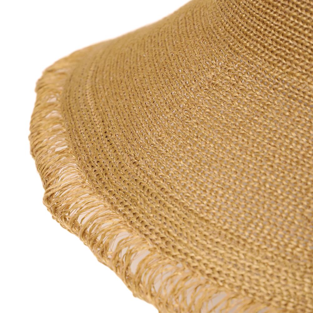 編立てつば広フリンジハット