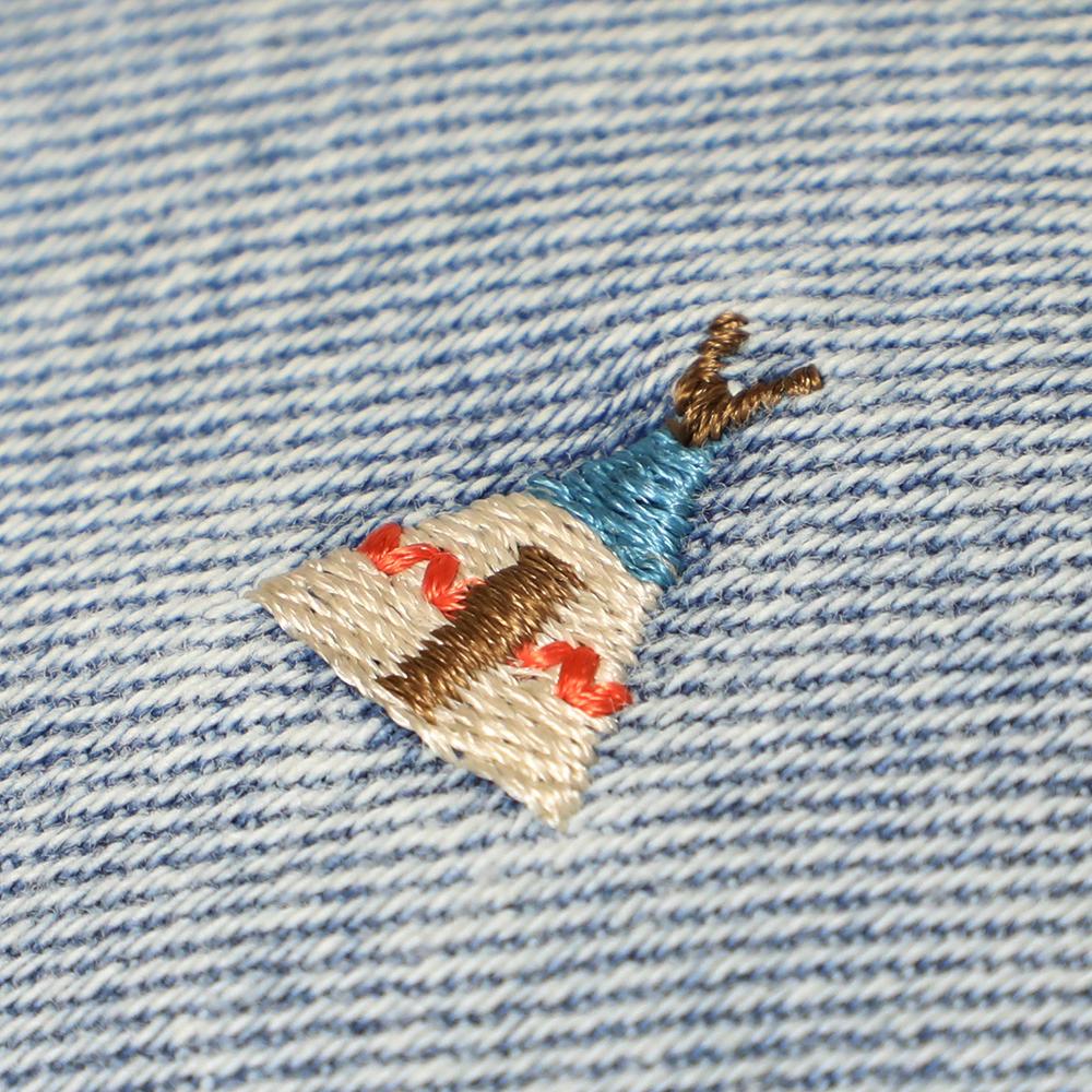 デニムCAMP刺繍バケハ
