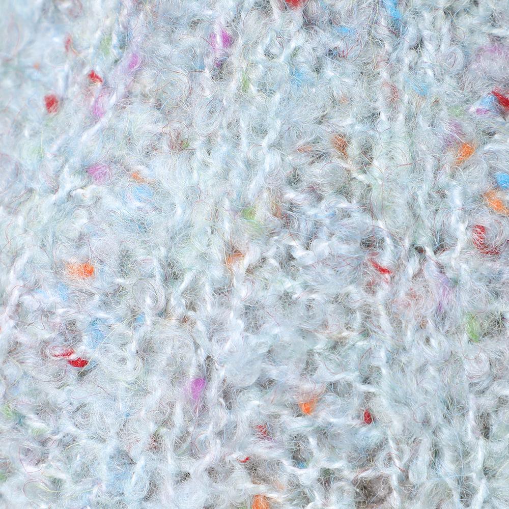 ブークレリブ編みニット