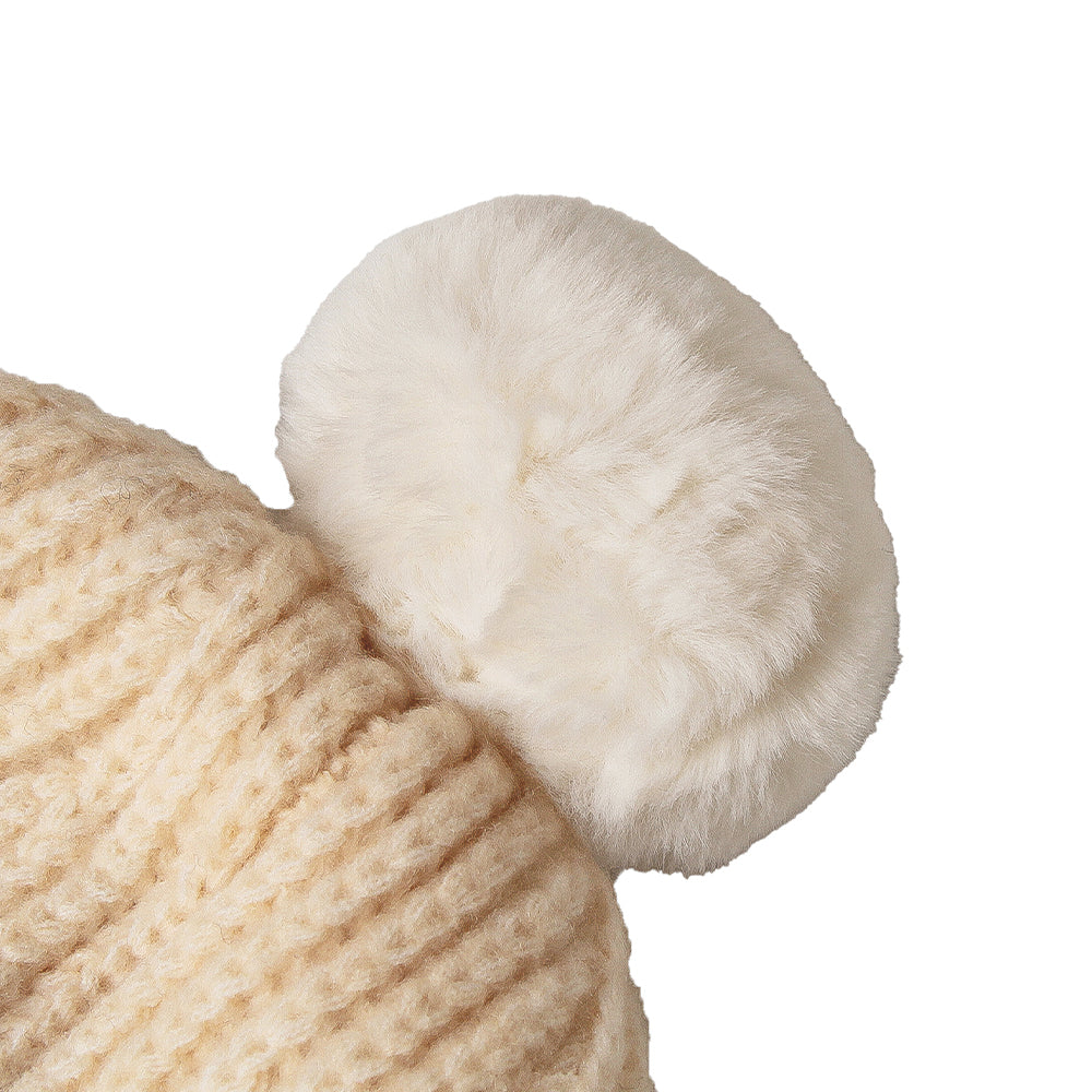 ファー耳付きニット