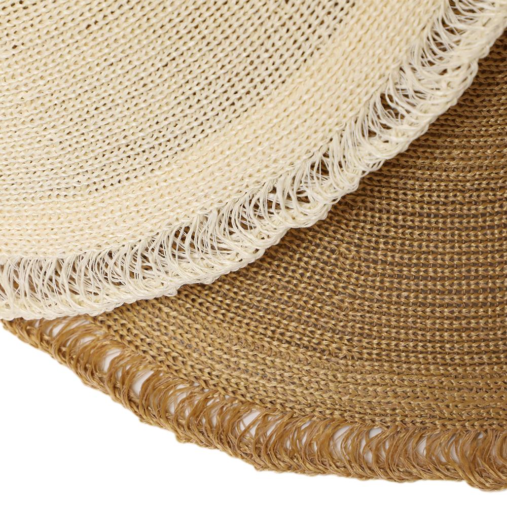 編立てつば広フリンジハット