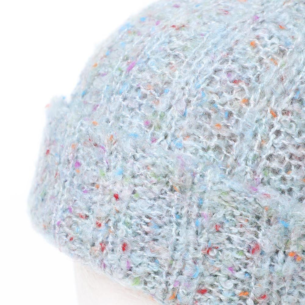 ブークレリブ編みニット