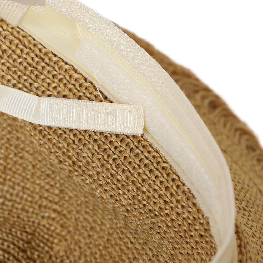 編立てつば広フリンジハット