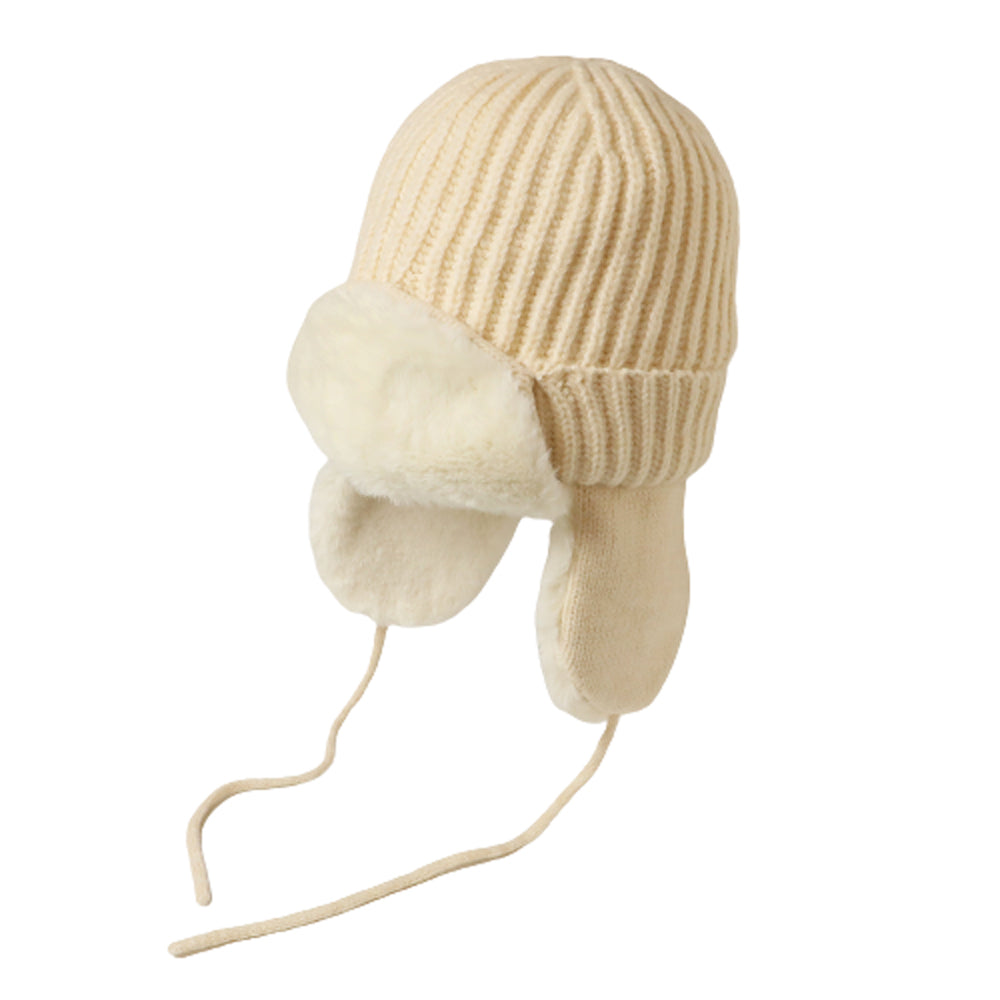 ファー耳付きニット