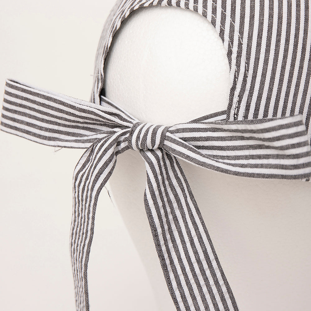 シアサッカーロングリボンキャップ