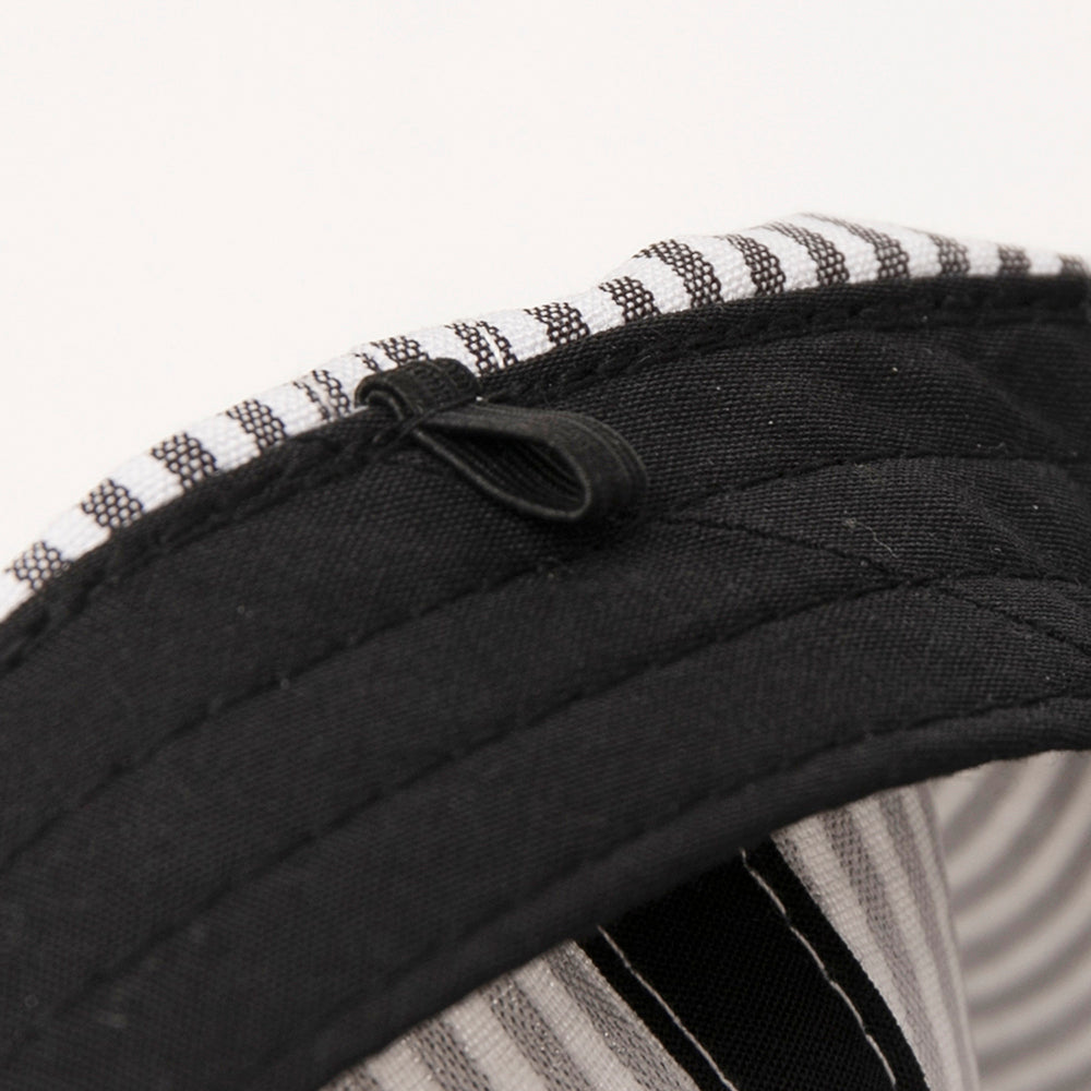 シアサッカーロングリボンキャップ