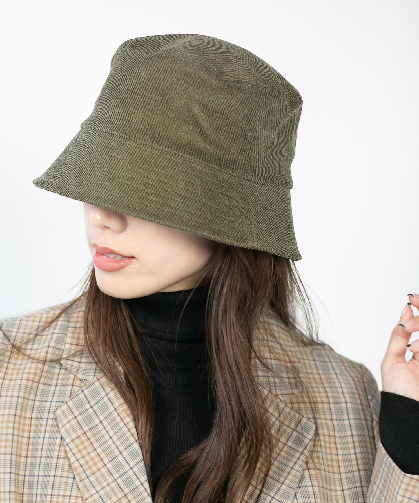 コーデュロイシンプルバケハ