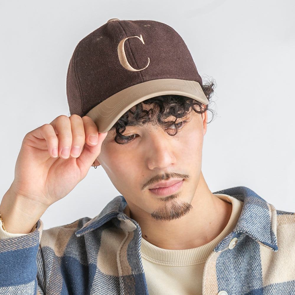 chiiiibag C刺繍 ブラック ベージュ キャップ S C刺繍配色CAP – イチヨンプラス / 帽子通販