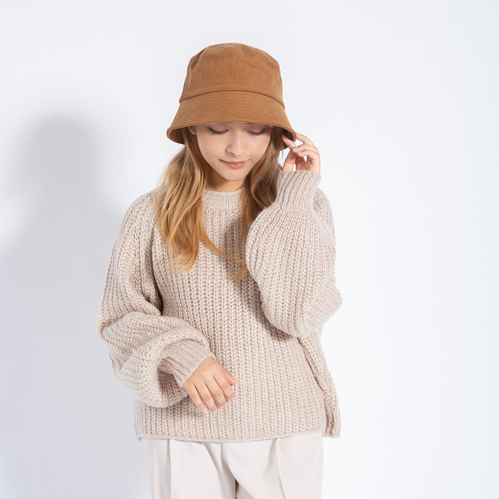 コーデュロイシンプルバケハ