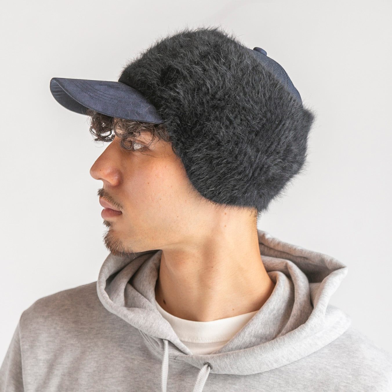 アンゴラ混イヤマフヘアバンド