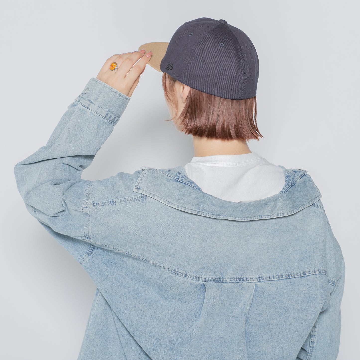 IP刺繍フラットバイザーツートンCAP