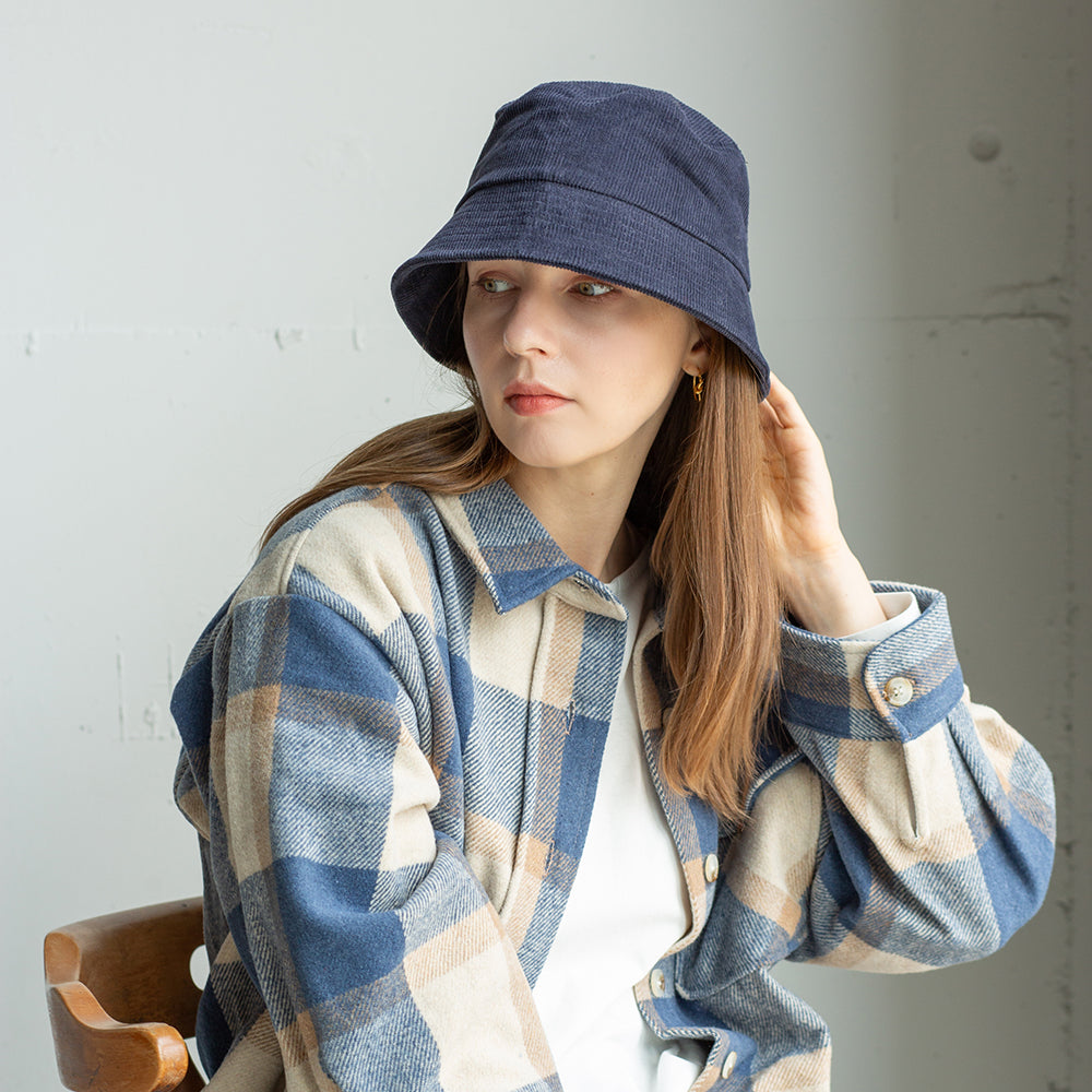 コーデュロイシンプルバケハ