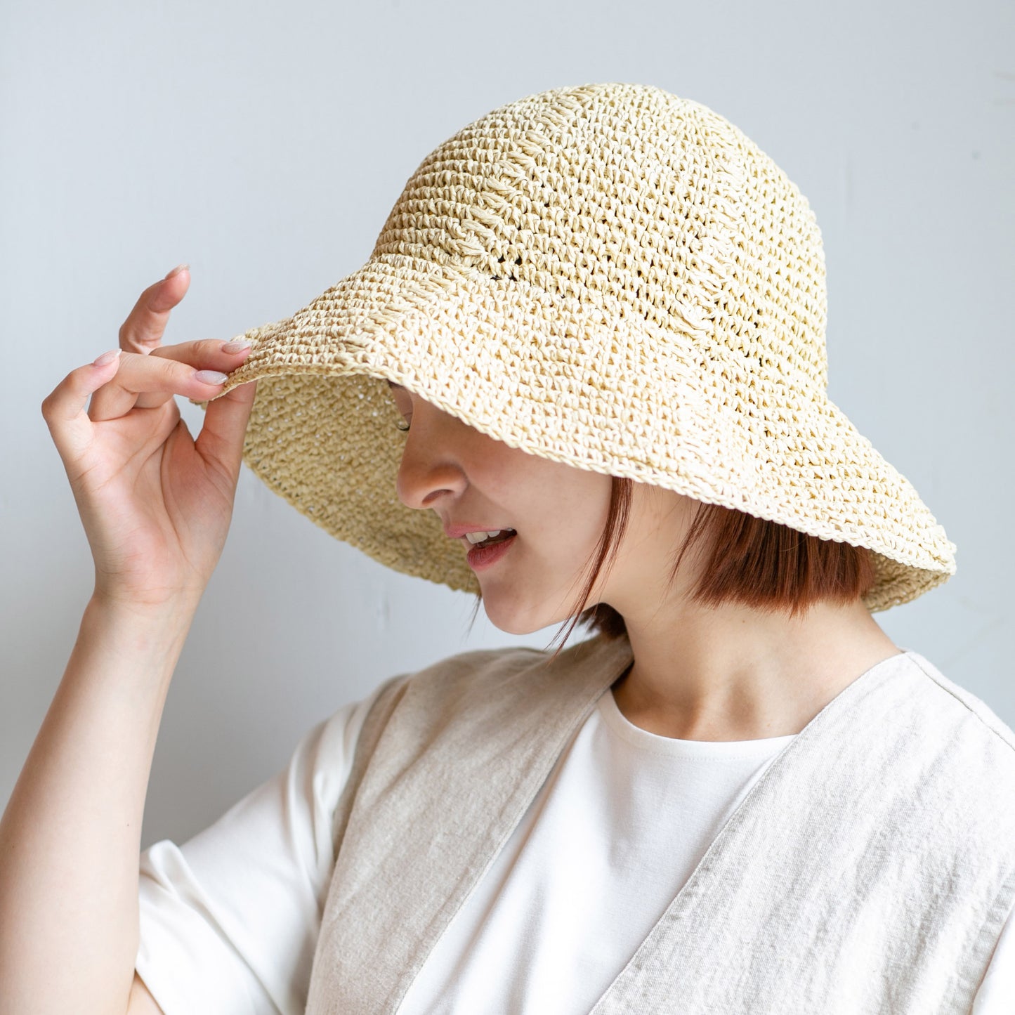 ペーパー細編みチューリップハット